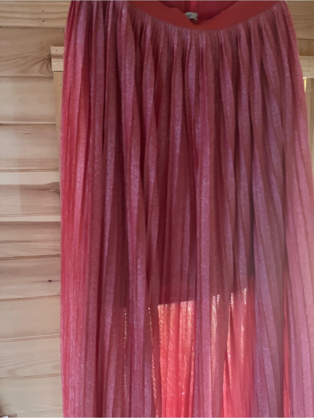 Intimissimi Pleated Metallic Coral Red Women’s Skirt